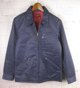 LAJ19821 THE FLAT HEAD フラットヘッド ナイロン コーチジャケット 36 美品 ネイビー系