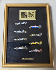 HONDA’S 10th ANNIVERSARYピンズ1992★８品★F-1 HISTORY★レーシングマシン★額縁入り★フランス製★希少品★レア★セナ/マンセル/ピケ他