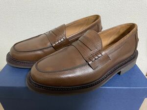 SANDERS サンダース Beef Roll Loafer Tan Grain uk61/2(25.5cm程度) シボ革 ローファー 英国製