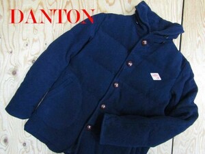 ★DANTON ダントン×BEAMS ビームス別注★JD-8855 ウールモッサ ダウンジャケット ネイビー 34★R61103057A