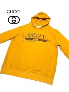 GUCCI グッチ　ブランド　イエロー　パーカー　服　ココキャピタン　ロゴ　プリント　メンズ　レディース　