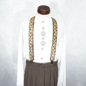 USA VINTAGE tobby TEDDY BEAR PATTERNED DESIGN SUSPENDER/アメリカ古着テディベア柄デザインサスペンダー