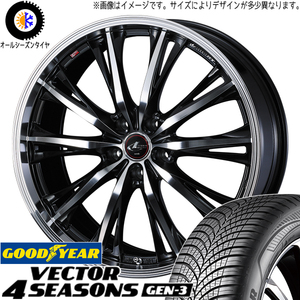 225/55R19 オールシーズンタイヤホイールセット レクサスLM etc (GOODYEAR Vector & LEONIS RT 5穴 120)