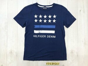 Tommy Hilfiger トミー ヒルフィガー キッズ 星条旗風ロゴ 半袖Tシャツ 164 青