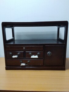 § 欅けやき 電話台 テレビ台 キャビネット 小引出 飾り台 傷あり中古品 ヤフオクのみ出品 商品説明必読