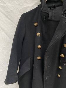 退廃的 破れ リペア 戦前 戦後 ダブルブレスレット コート 学生服 桜ボタン JAPAN VINTAGE ジャパンヴィンテージ 30s40s 日本の古い服