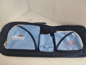 GTH/I9N-DA4 テニスラケットケース ラケットバッグ ellesse/エレッセ 未使用 値札付き ラケット2本収納可 EAC0604 ネイビー×エアスカイ