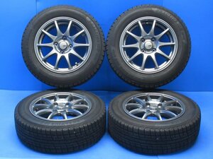 2020年製 スタッドレス 4本 14X5.5J +43 14インチ PCD100 4穴 175/65R14 フィット ヴィッツ デミオ キューブ タイヤ ホイール (g078814)