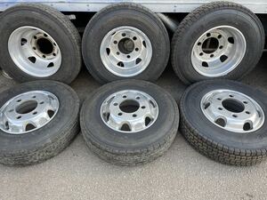 225/80R17.5　BS　M800 M888 ミックス　バリ溝　　アルミ　17.5×6.00　6穴　研磨済済み　　フォワード　レンジャー等　6本値段