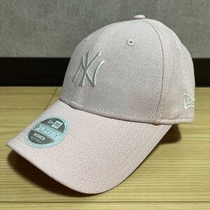 年末値下げ　ニューエラ　NEW ERA　NYヤンキース　ピンク　リネン素材