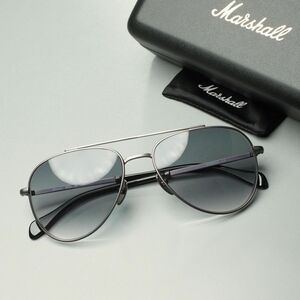 GL6169◎Marshall マーシャル MICK ダブルブリッジ メタルフレーム ティアドロップ グラデーションレンズ サングラス 眼鏡 ケース付