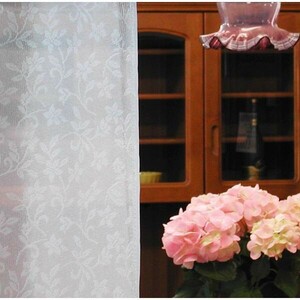 巾100×丈198 ２枚組 国産 小花柄ミラーレースカーテン ルージュ 丈直し可能 イージーオーダー