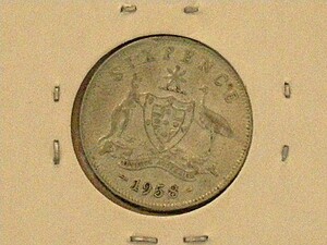 ◆オーストラリア◆6ペンス(pence)銀貨■1958年/Australia 1958 6pence ElizabethⅡ silver coin