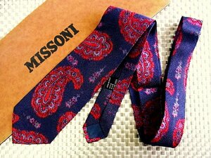 ♪30789C♪良品【刺繍 ペイズリー 柄】ミッソーニ【MISSONI】ネクタイ