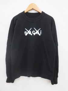 sacai×KAWS サカイ/カウズ 21-0287S 21SS Flock Print Long Sleeve T-Shirt レイヤード ロングTシャツ