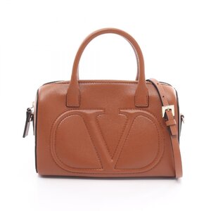 ヴァレンチノ Vロゴ ブランドオフ Valentino レザー ハンドバッグ レザー 中古 レディース