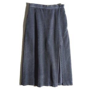 K8401f39　▼AURALEE オーラリー▼　WASHED CORDUROY SLIT SKIRT コーデュロイ スリットフレアスカート ネイビー 0 / 紺 A9AS05FN 秋冬