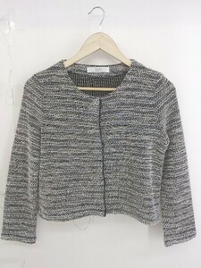 ◇ BEAMS LIGHTS ビームス ライツ ノーカラー 長袖 ジャケット サイズ38 ブラック系 レディース