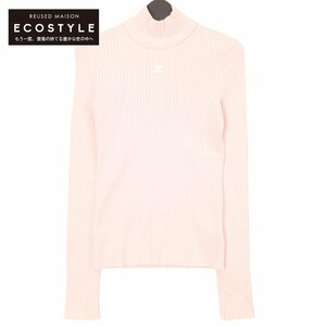 Courreges クレージュ ピンク MOCKNECK RIB KNIT SWEATER ピンク 2 トップス コットン レディース 中古