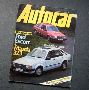 クルマ雑誌　ＡＵＴＯＣＡＲ　1980年　4396号　ロータス　ベントレー　　マツダＶＳフォード　タルボ　　　　　　　　