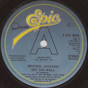 英7 Michael Jackson Off The Wall / Working Day And Night SEPC8045PROMO EPIC プロモ /00080