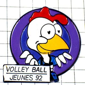 ピンバッジ・バレーボール選手の鳥 FEDERATION-FRANCAISE-DE-VOLLEYBALL FFVB◆フランス限定ピンズ◆レアなヴィンテージものピンバッチ