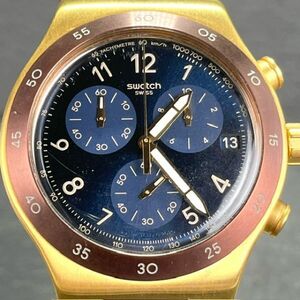 SWATCH スウォッチ IRONY Chrono アイロニー クロノ VINI 腕時計 クオーツ アナログ YVG408 クロノグラフ ブルー 新品電池交換済み