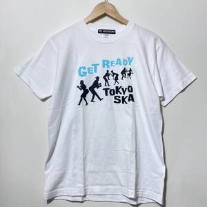 JUSTA RECORD 東京スカパラオーケストラ GET READY 半袖 Tシャツ 白 ホワイト フロッキープリント S スプリングツアー 2007