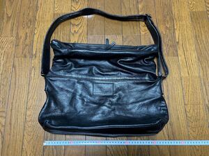 yohji yamamoto pour homme cow leather bag sholder tote black margiela y