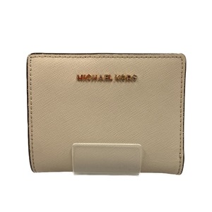 〇〇 MICHAEL KORS マイケルコース 二つ折り財布 ベージュ やや傷や汚れあり