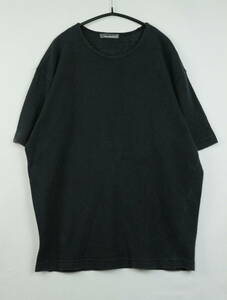 D175/80s/ISSEY MIYAKE MEN/イッセイミヤケメン/日本製/半袖リネンニットトップス/ブラック系/メンズ/Mサイズ