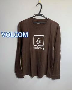 VOLCOM ポルコムブラウン　ロングスリーブ丸胴 Tシャツ: M☆TS-323