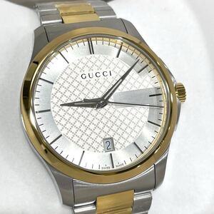 新品 GUCCI グッチ Gタイムレス YA126450 クォーツ 腕時計 メンズ ステンレス シルバー文字盤 箱保付き 送料無料