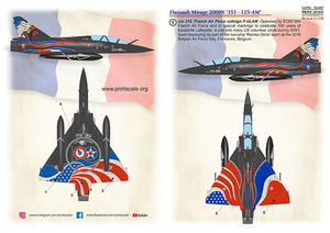 1/72 Print Scaleプリントスケールデカール　72-437　Dassault Mirage 2000N 353 - 125-AM