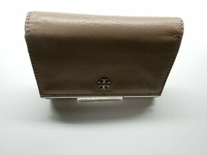 ■【YS-1】 TORY BURCH トリーバーチ ■ 2つ折 財布 ■ グレー系　約9.8cm×14cm ■ 刻印有 ■【同梱可能商品】■J