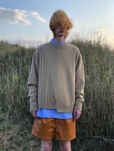 MISTER GENTLE MAN HALF CABLE KNIT　ミスタージェントルマン ニット セーター MISTERGENTLEMAN