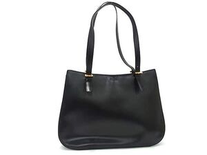 1円 ■極美品■ CELINE セリーヌ レザー ハンドバッグ トートバッグ ショルダーバッグ 肩掛け レディース ブラック系 FF3225