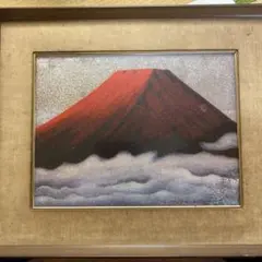 赤富士山 ビーズ絵画