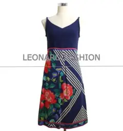 美品 LEONARD FASHION 花柄 膝丈 キャミソール ワンピース