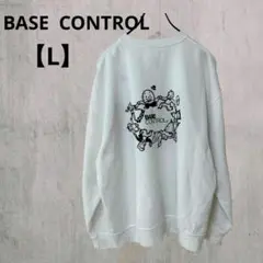 ✨BASE  CONTROL✨プリントトレーナー 裏起毛 ビッグシルエット