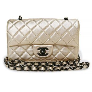 （未使用　展示品）シャネル CHANEL マトラッセ 20 ミニ フラップ チェーン ショルダーバッグ メタリック シャンパンゴールド A69900