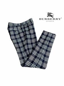 【最高峰の逸品】 新品同様◆BURBERRY バーバリー◆ウールシルク混　パンツ ノバチェック スラックス カジュアルパンツ サイズ 46 M相当