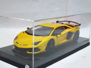 ★赤字即決！世界で１台！最高級カーボン台座！MR 1/18 ランボルギーニ Aventador SVJ イオタ 黄メタ 未展示美品 付属品完備！送料無料！