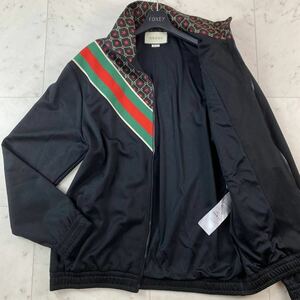 19AW◎GUCCI グッチ ジャージ トラックジャケット ジップアップ シェリーライン スター 星 GG柄 黒 ブラック 緑 グリーン 赤 レッド メンズ