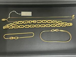 615h GIVENCHY ジバンシー ネックレス ブレスレット アクセサリー ゴールドカラー 