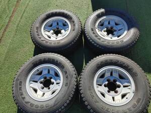 【中古】TOYOTA/トヨタ/純正/ランドクルーザー/ランクル/70/15×7jj/PCD139.7/オフセット-20/106mm/6H/アルミホイール/4本セット/深リム