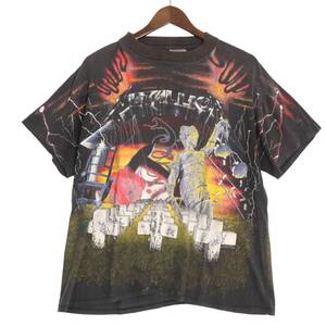 METALLICA メタリカ 希少 1991 90s ヴィンテージ ALLOVER TOUR バンドTシャツ バンT カットソー BROCKUM ボディ USA製 シングルステッチ XL