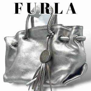 FURLA　フルラ　ハンドバッグ　ポーチ　巾着　ミニハンドバッグ　レザー