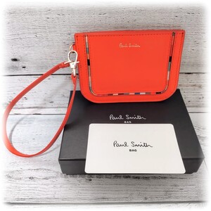 Paul Smith　ポールスミス　 レザー パスケース カードケース　オレンジ