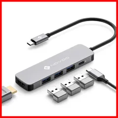 【特価商品】NOVOO 4K HDMI USB C ハブ 5-in-1 Type-C ハブ【4K@30Hz HDMI+3USB A 高速データ転送+PD100W 急速充電】タイプ C ハブ iPhone 15/Galaxy S23/iPad Pro/iMac/